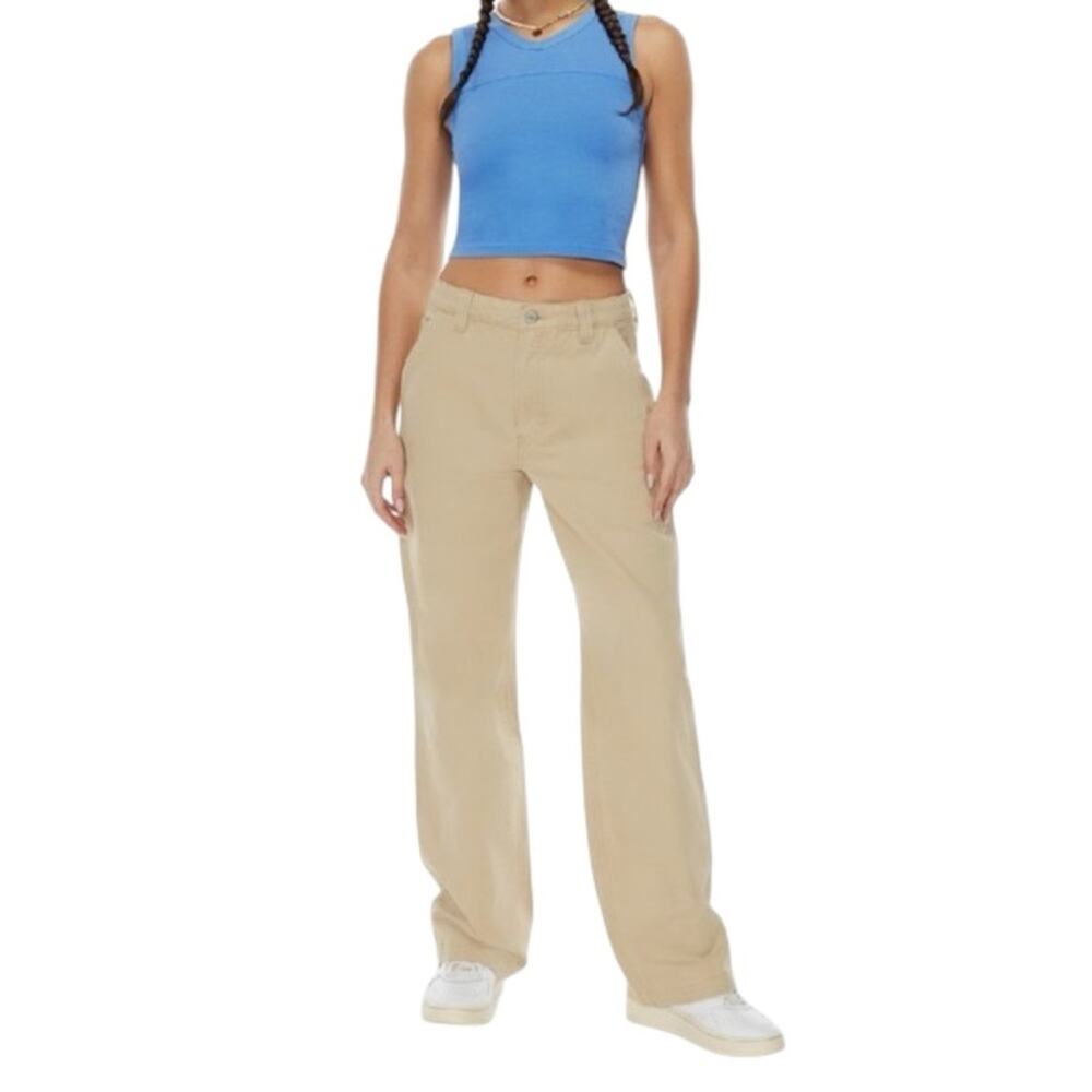 TNA Greenwich Carpenter Pants Khaki Beige Size 10